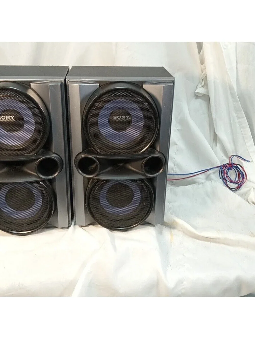 Sony SS-EC78 Bookshelf Speakers Pair Dual Woofer Black Wired Stereo Tested
